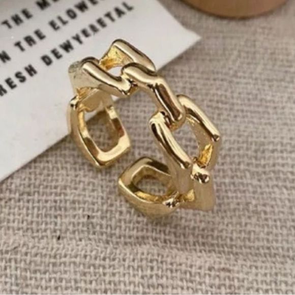 The 3D Geo Ring in 18k gold over 925 silver adjustable - Picture 2 of 6